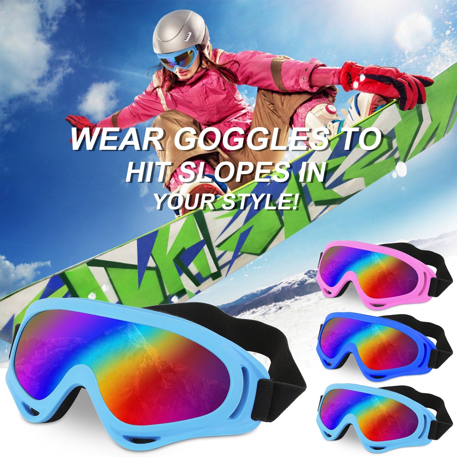 3-Pack: All-In-One Winter Sports Goggles for the Whole Family