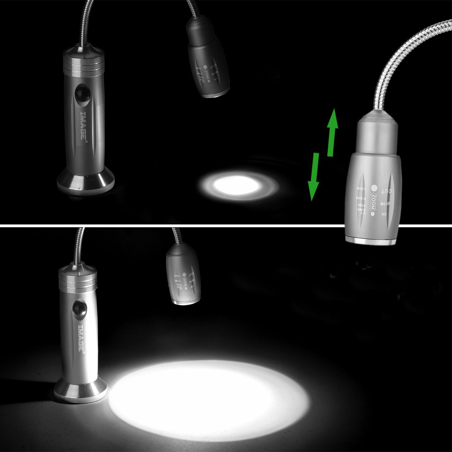 2-Pack: Super-Bright BBQ Grill LED Flashlight with Adjustable Goose Neck for Outdoor Use