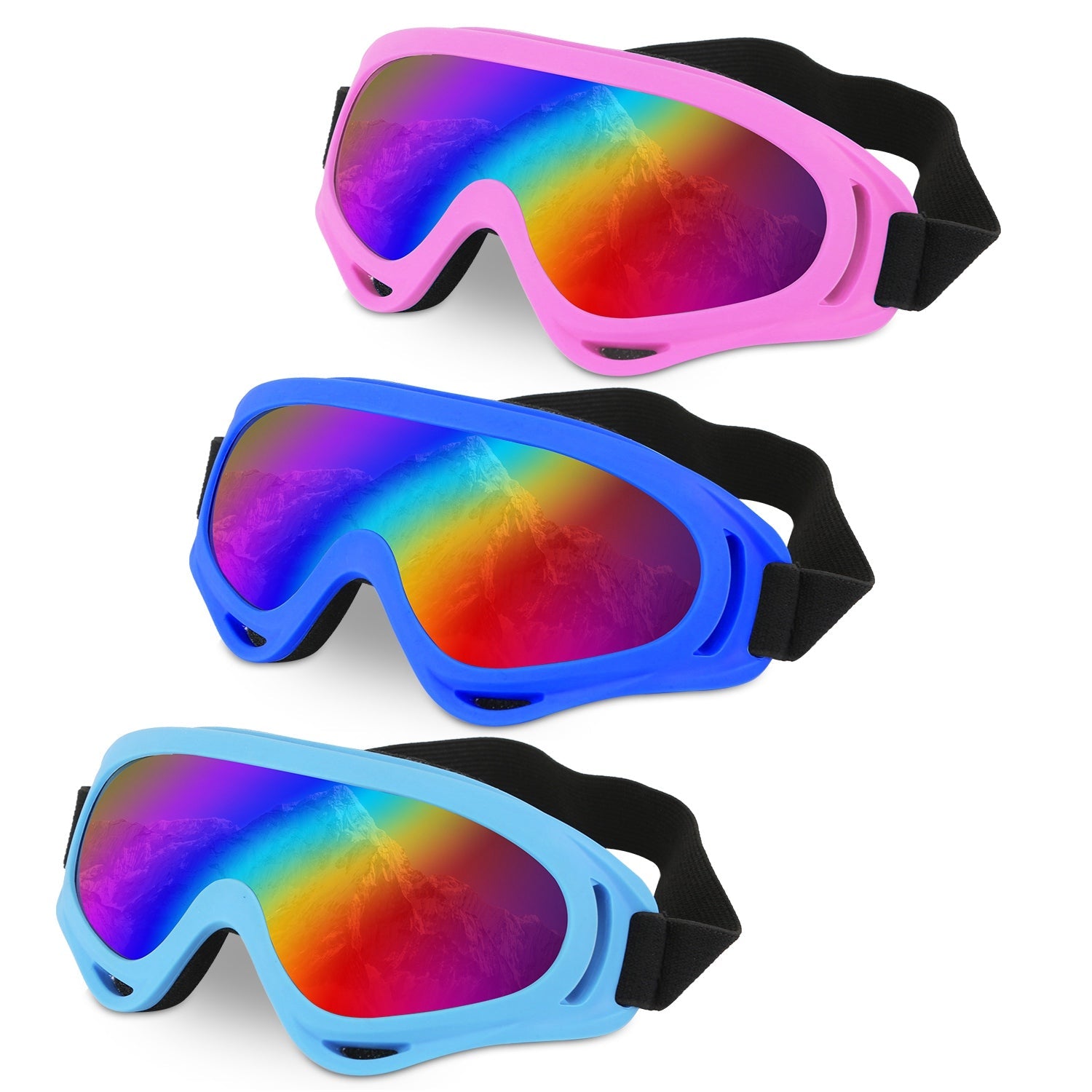 3-Pack: All-In-One Winter Sports Goggles for the Whole Family