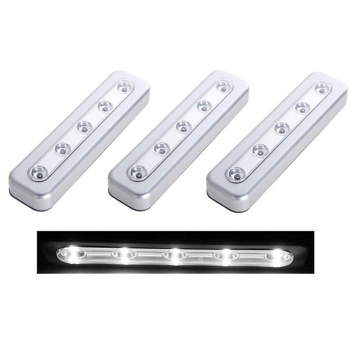 3-Pack: Super-Bright 5-LED One Touch Stick-on Anywhere Touch Tap Night Light - Light Up Your Home Effortlessly!
