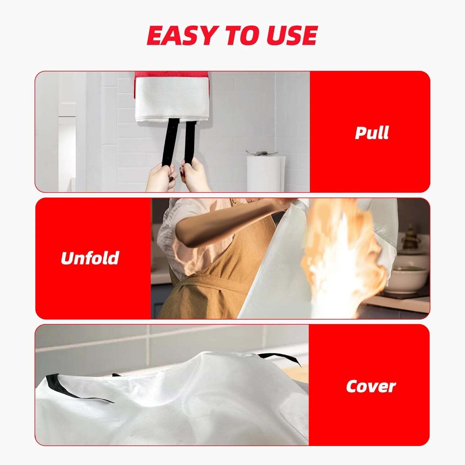 2-Pack Emergency Fiberglass Fire Blankets - Your Quick Fire Safety Solution