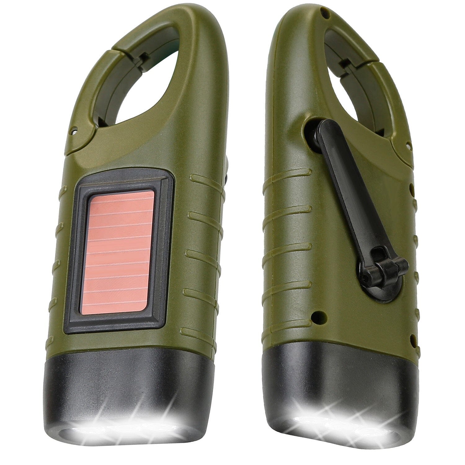 Powerful 2-Pack Hand Crank Solar Flashlights - Never Be in the Dark!