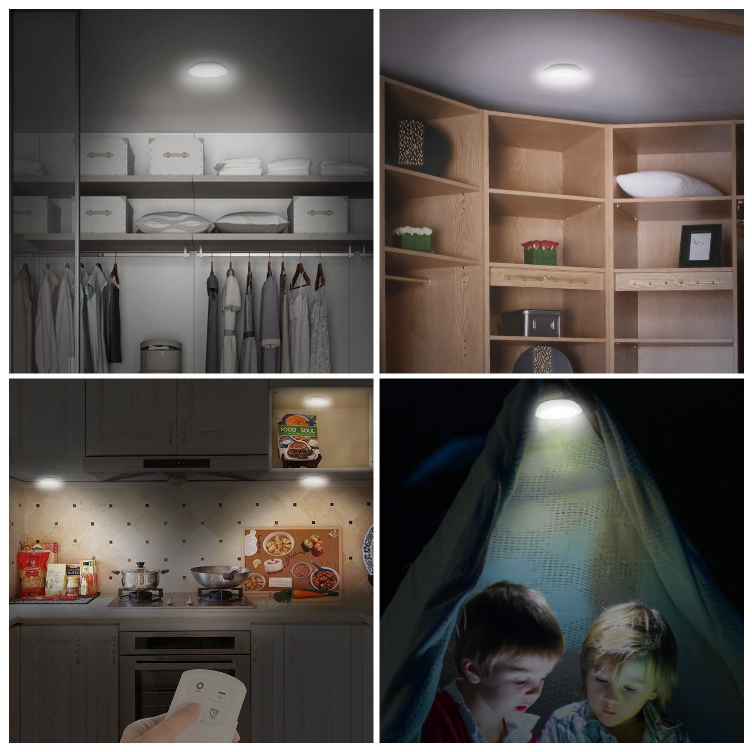 Illuminate Your Space with 3-Pack LED Wireless Puck Closet Lights