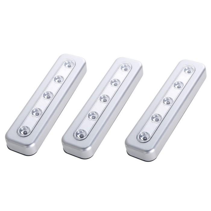 3-Pack: Super-Bright 5-LED One Touch Stick-on Anywhere Touch Tap Night Light - Light Up Your Home Effortlessly!