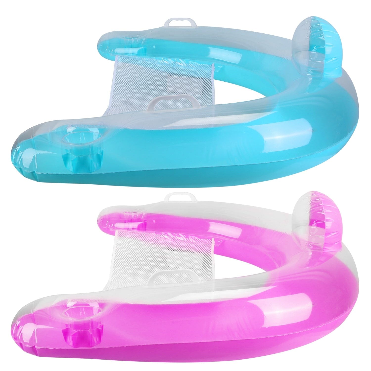 Double Delight: Inflatable Pool Float Chairs with Cup Holders and Armrests