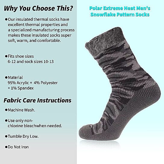 3-Pack: Men's Ultra-Warm Insulated Soft Winter Crew Socks