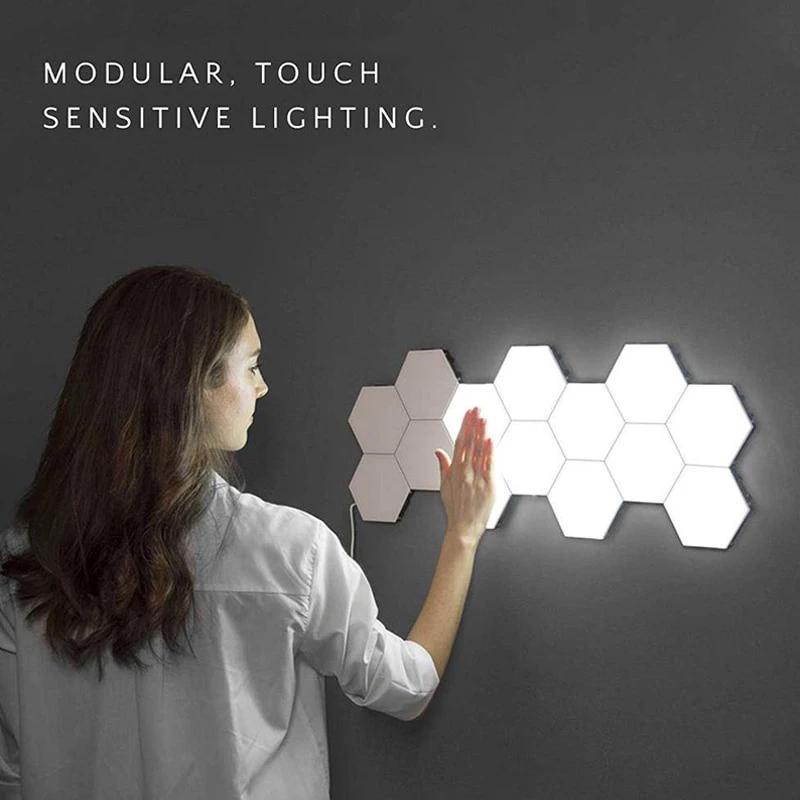 3-Pack: Smart Modular Hexagonal Touch LED Lamp - Illuminate Your Space with Style