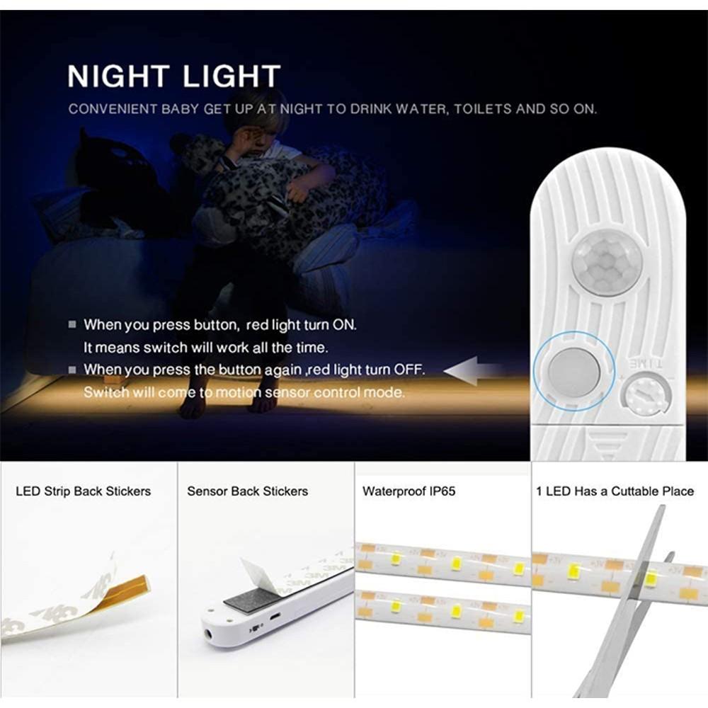 2-Pack: Battery-Powered Motion-Activated LED Light Strips