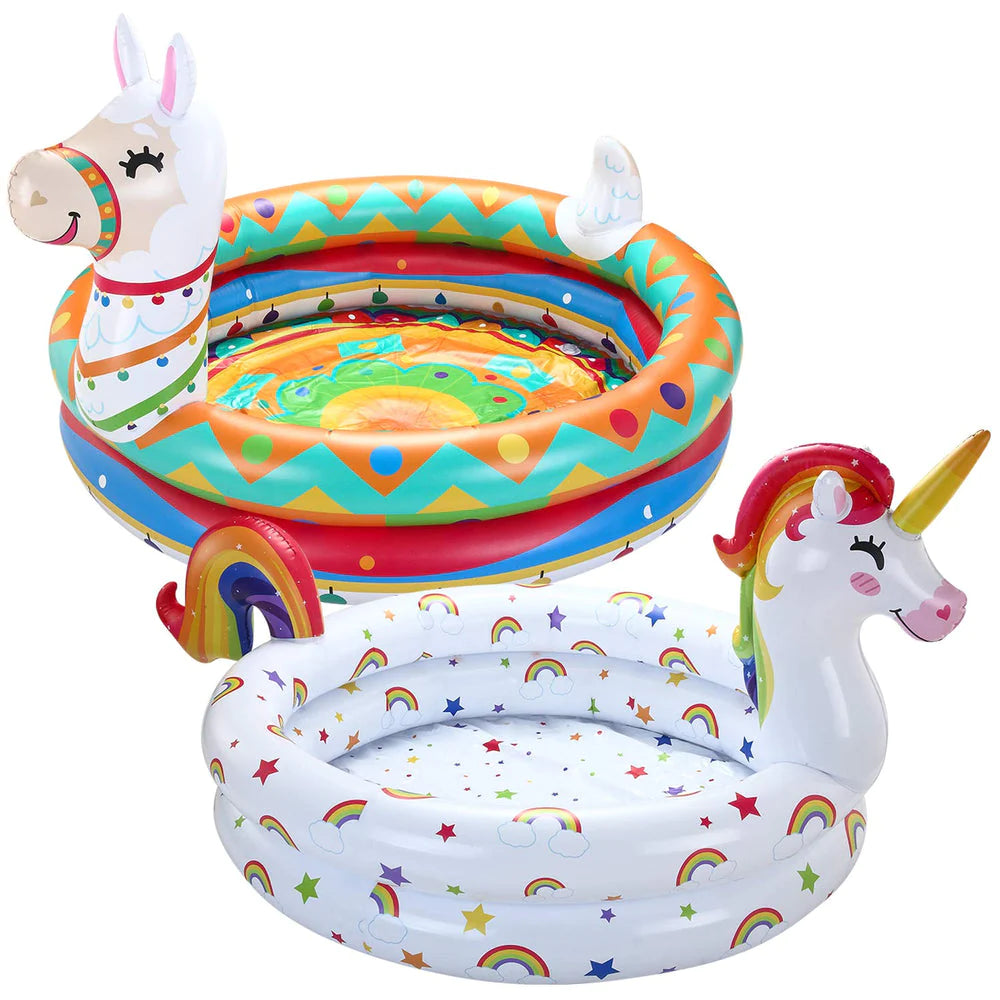 Unicorn & Llama Inflatable Kiddie Pools - 2 Pack, 47