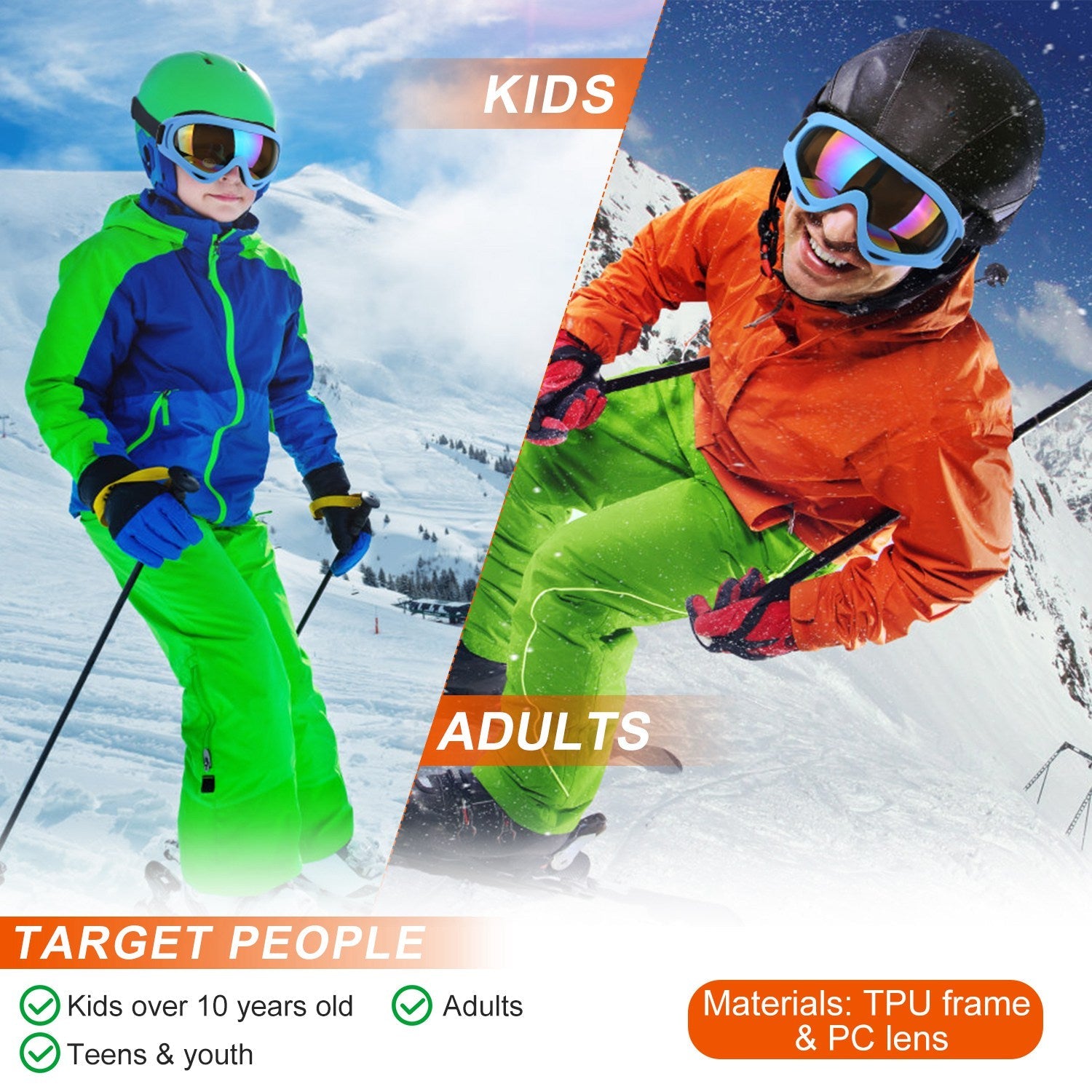 3-Pack: All-In-One Winter Sports Goggles for the Whole Family