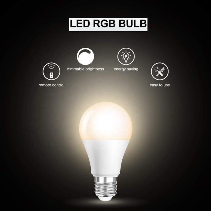 2-Pack: Remote Control RGB Dimmable 5W A19 E26 LED Bulbs - Illuminate Your World with Style
