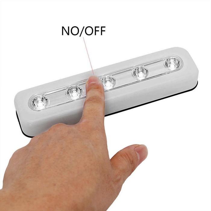 3-Pack: Super-Bright 5-LED One Touch Stick-on Anywhere Touch Tap Night Light - Light Up Your Home Effortlessly!