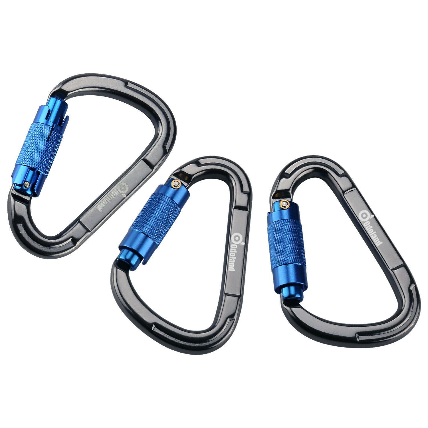 3-Pack Heavy Duty Auto Locking D-Shaped Rock Climbing Carabiner Clips - Your Adventure Essential