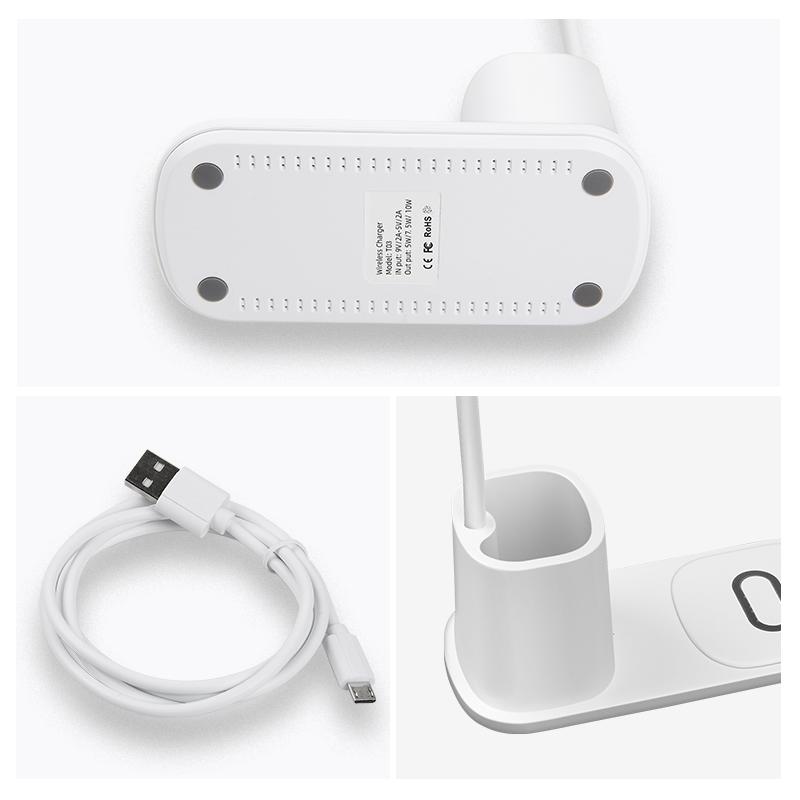 3-in-1 10W Qi Fast Wireless Charging Stand with Desk Lamp - Your Ultimate Charging Companion