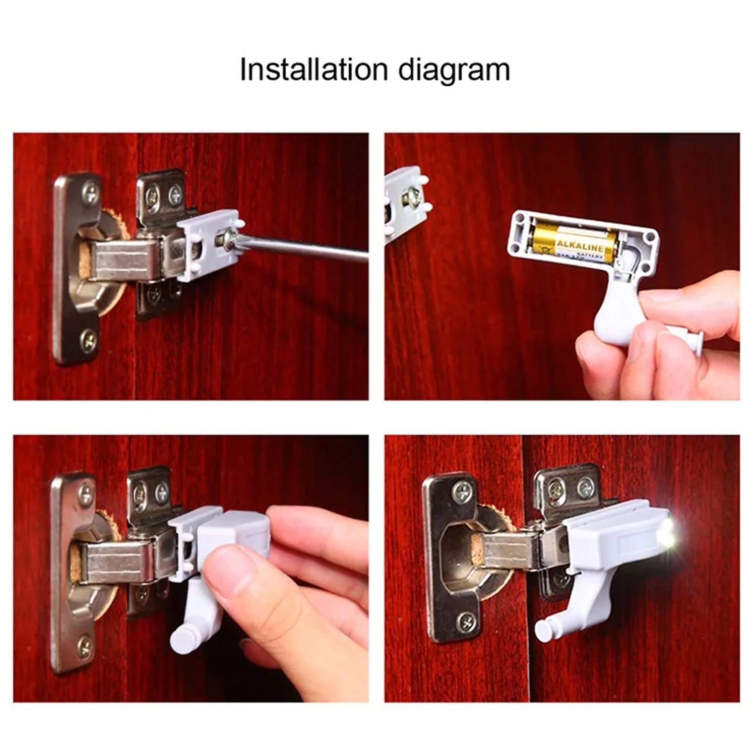 2-Pack: Smart Cabinet Hinge Light with Induction