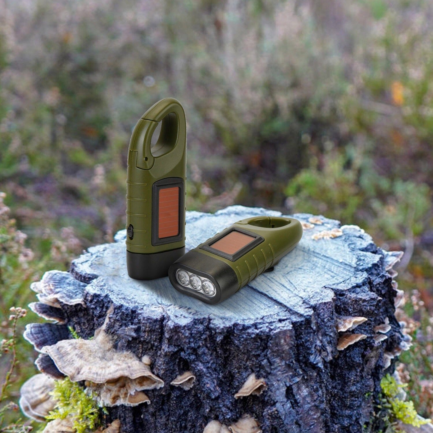 Powerful 2-Pack Hand Crank Solar Flashlights - Never Be in the Dark!