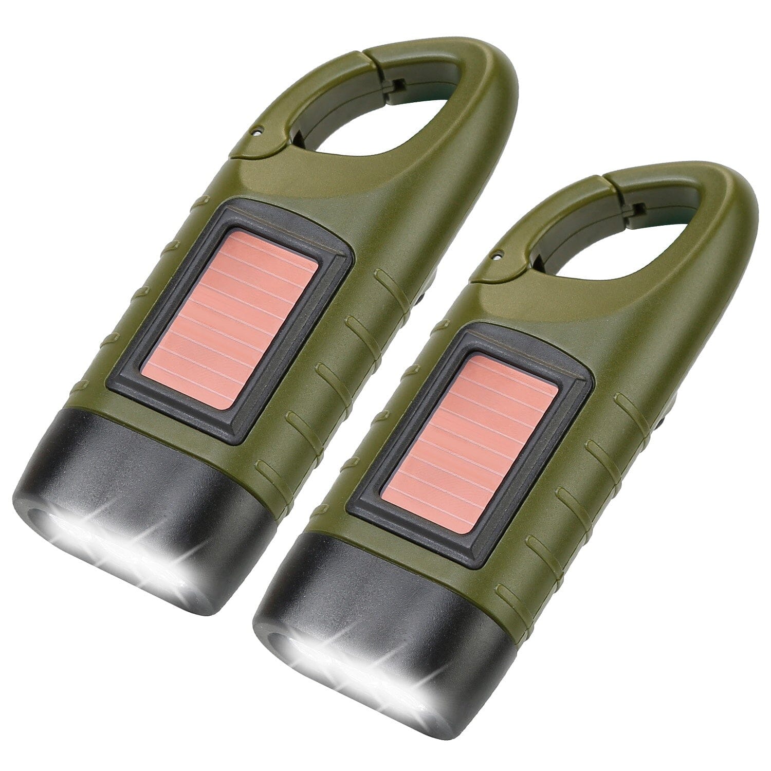 Powerful 2-Pack Hand Crank Solar Flashlights - Never Be in the Dark!