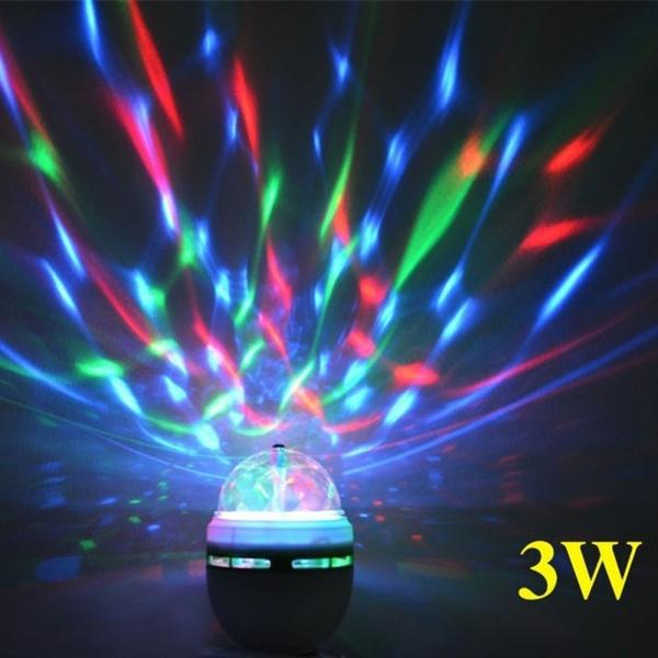 2-Pack: E27 3W Auto-Rotating RGB LED Party Starter Stage Lights