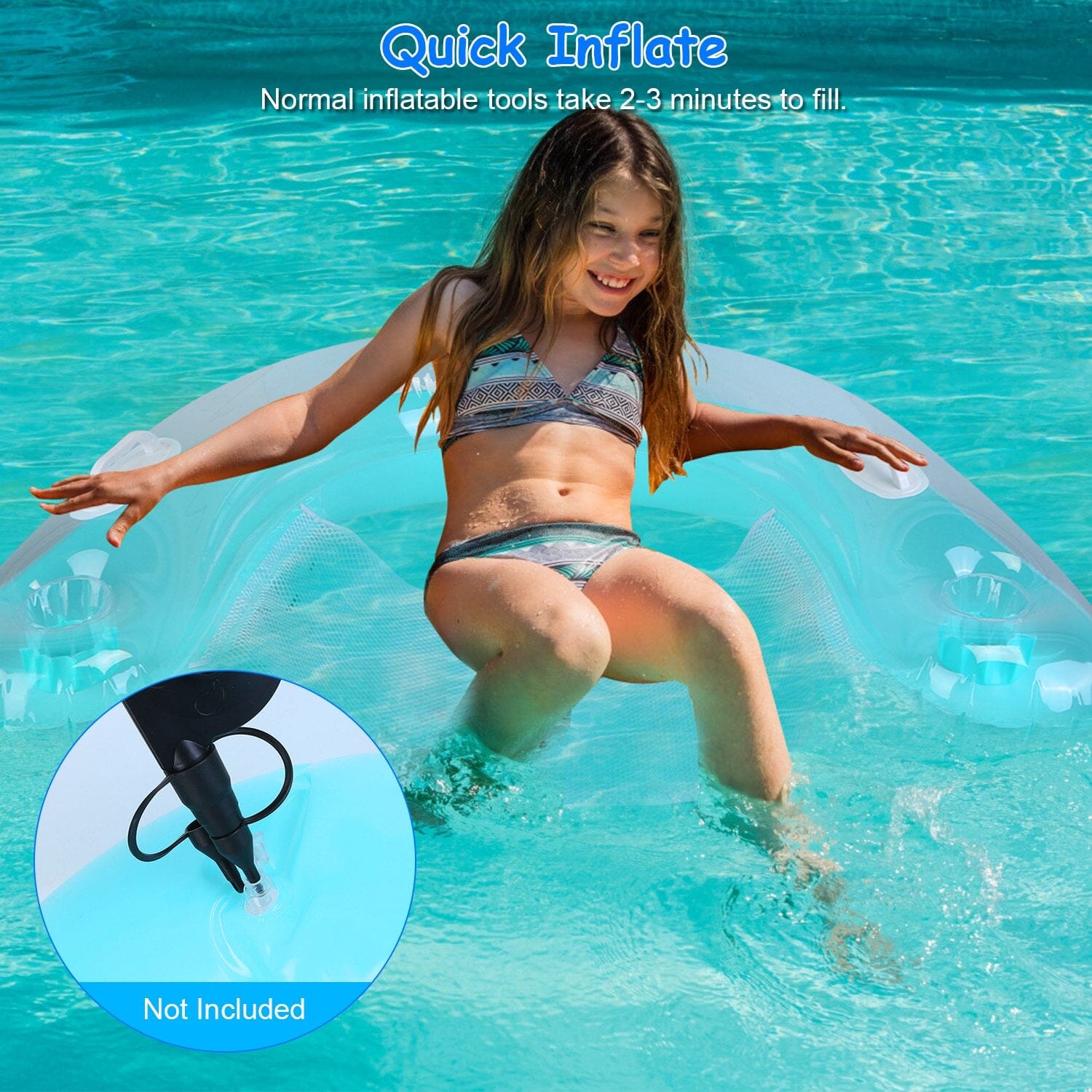 Double Delight: Inflatable Pool Float Chairs with Cup Holders and Armrests
