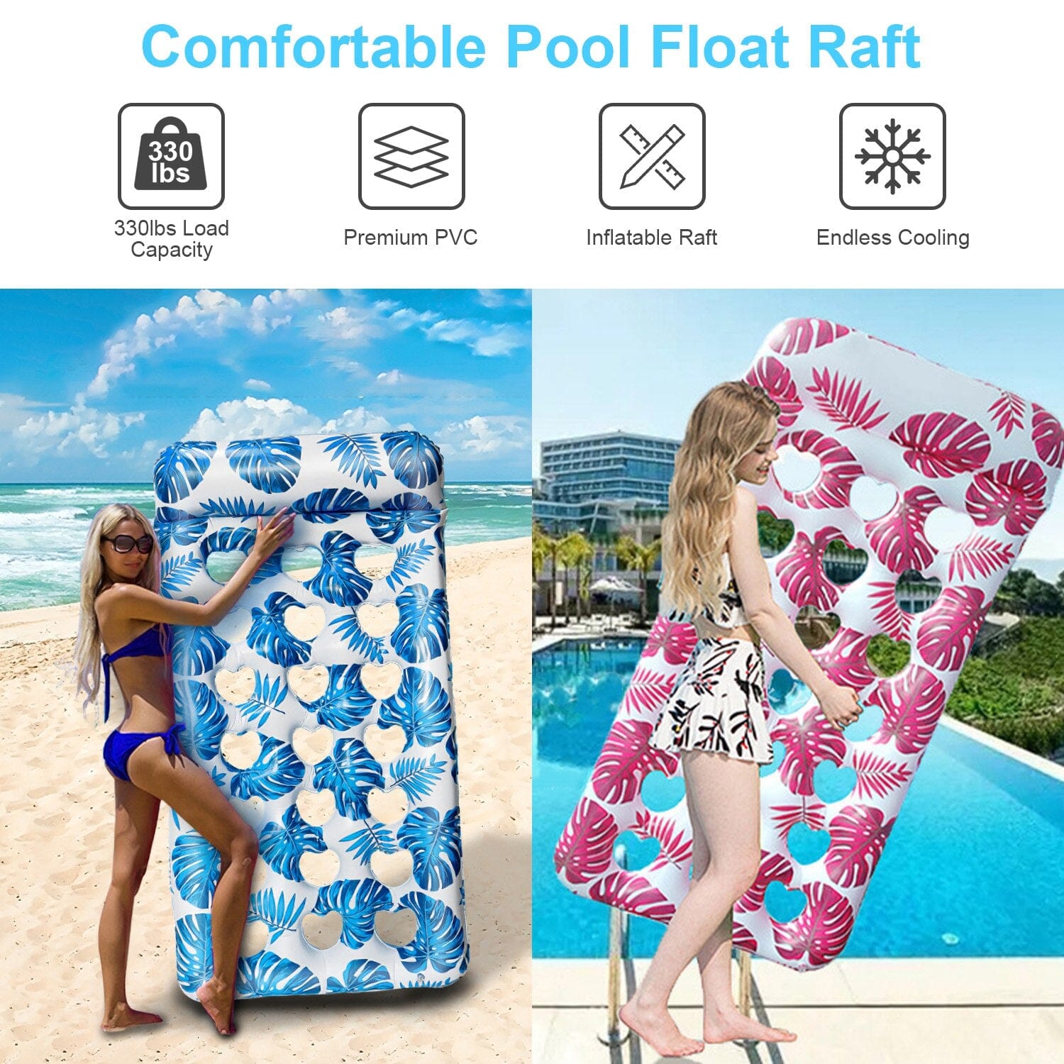 3-Pack Colorful Inflatable Pool Float Rafts - Your Ultimate Summer Water Lounge