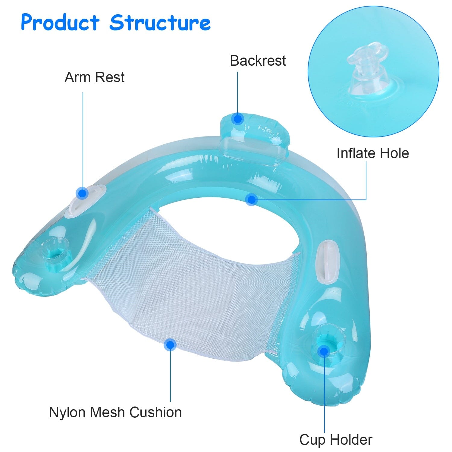 Double Delight: Inflatable Pool Float Chairs with Cup Holders and Armrests