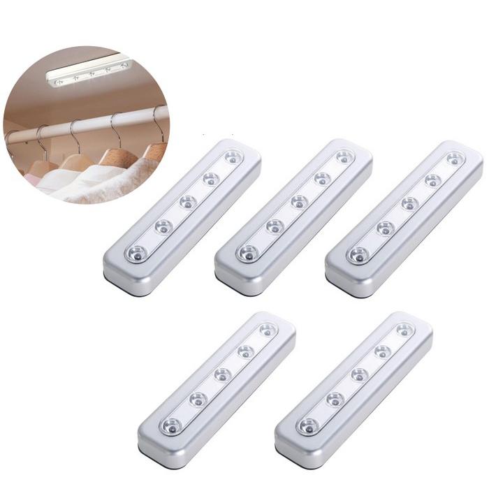 3-Pack: Super-Bright 5-LED One Touch Stick-on Anywhere Touch Tap Night Light - Light Up Your Home Effortlessly!