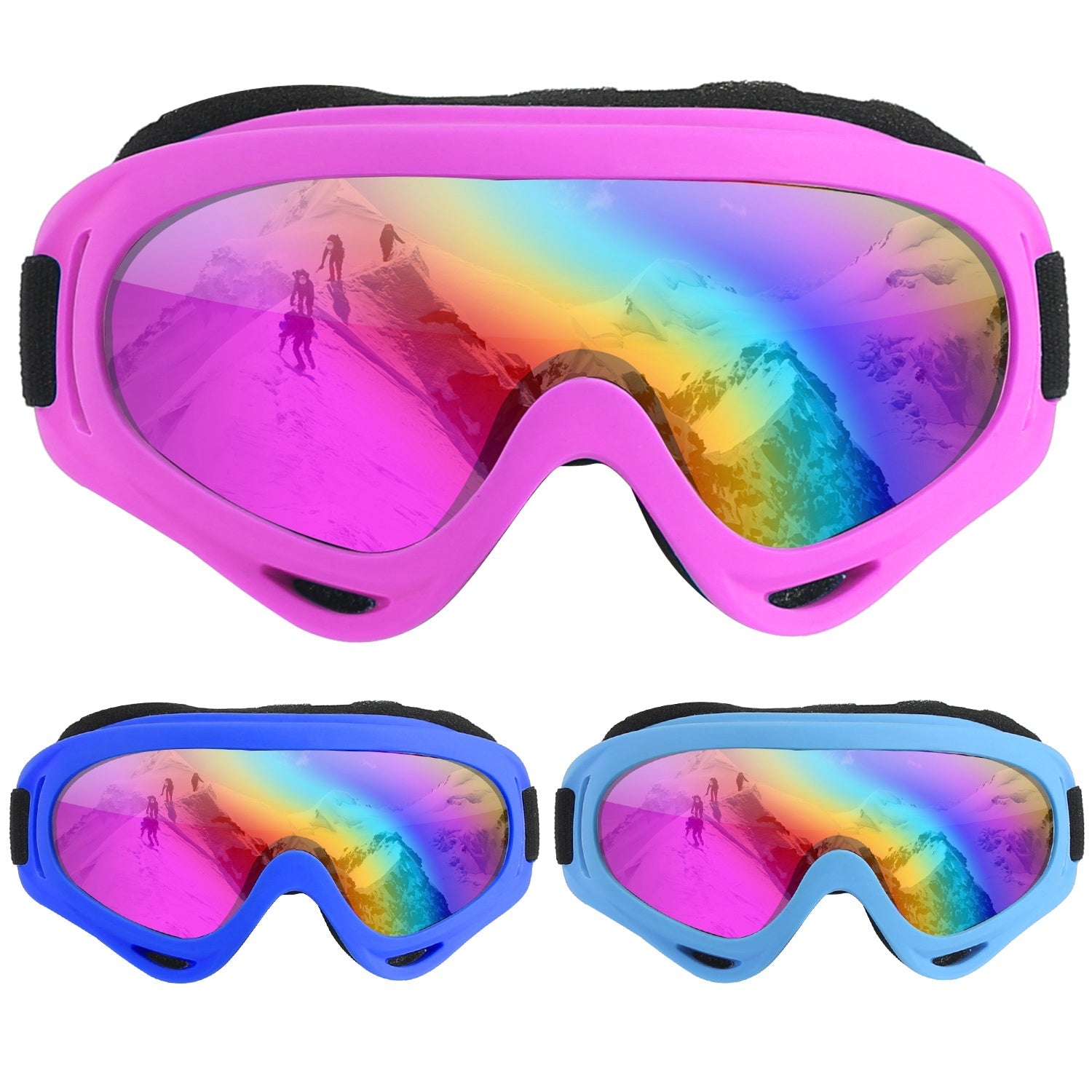 3-Pack: All-In-One Winter Sports Goggles for the Whole Family