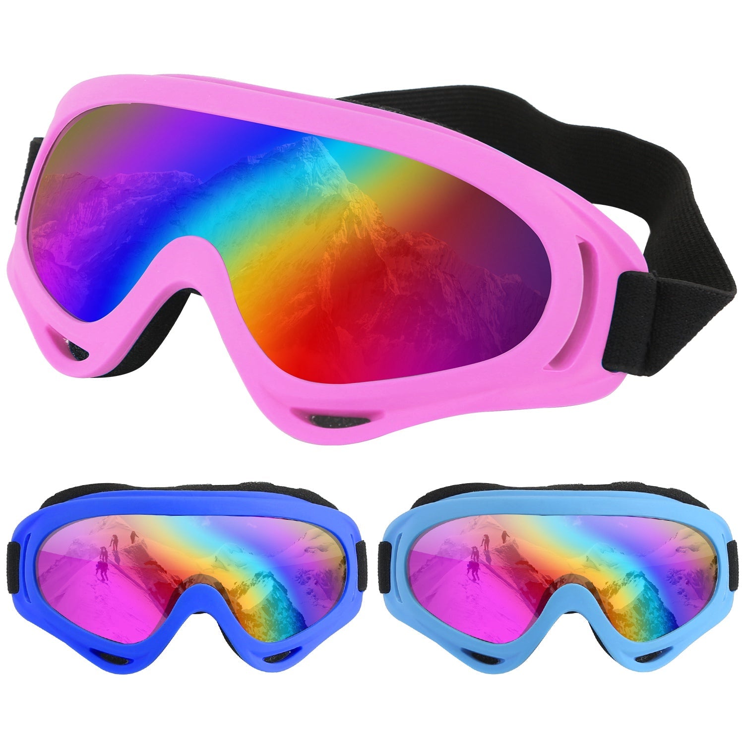 3-Pack: All-In-One Winter Sports Goggles for the Whole Family