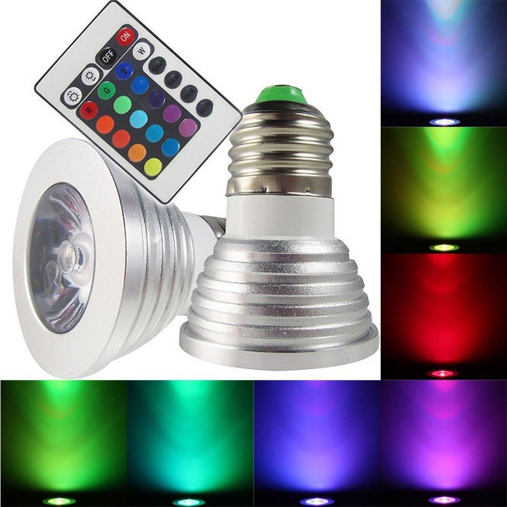 2-Pack: Stunning Magic Color-Changing LED Light Bulbs with Remote - Transform Your Space!