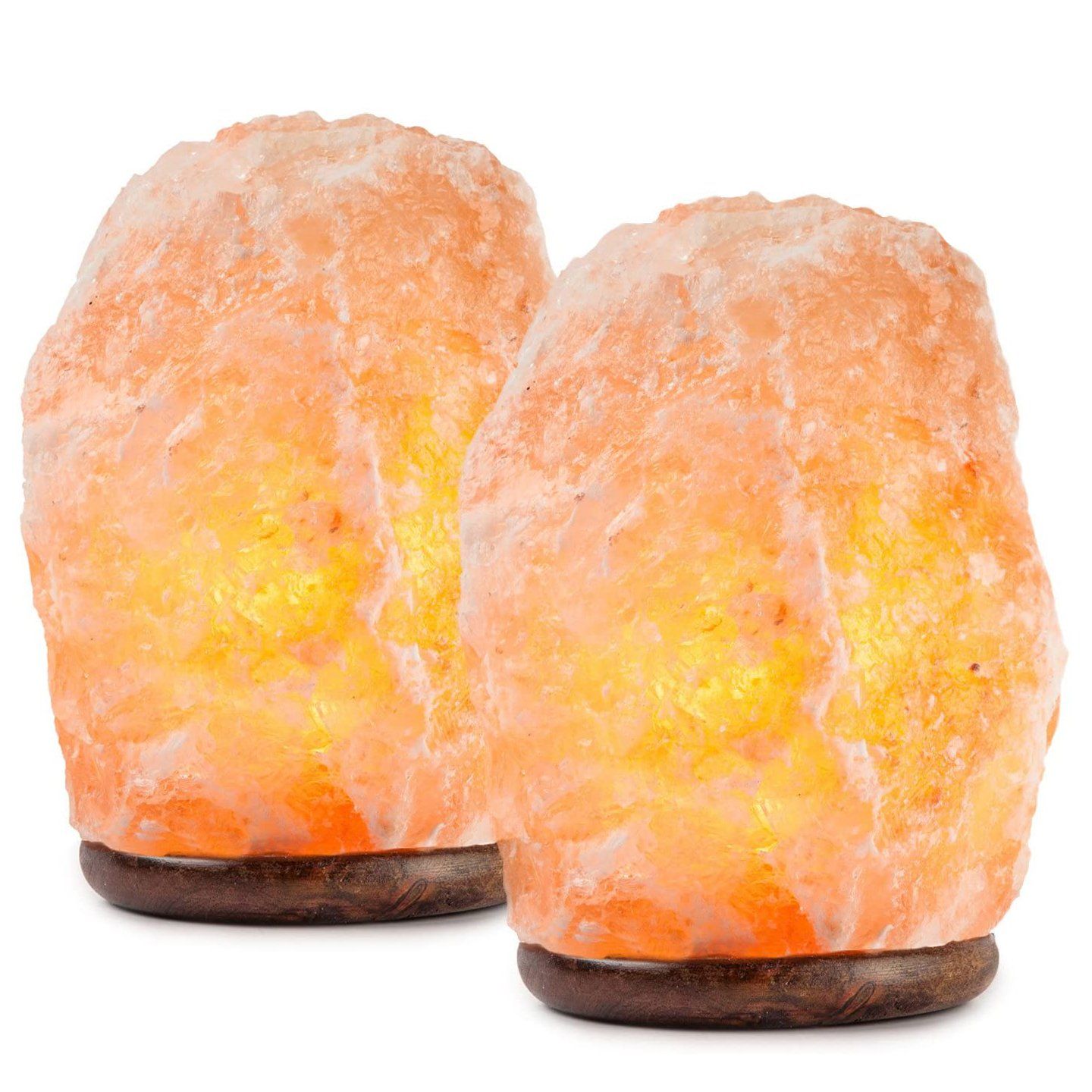 2-Pack: Exquisite Hemingweigh Hand Carved Natural Crystal Himalayan Salt Lamp - Create a Serene Ambiance