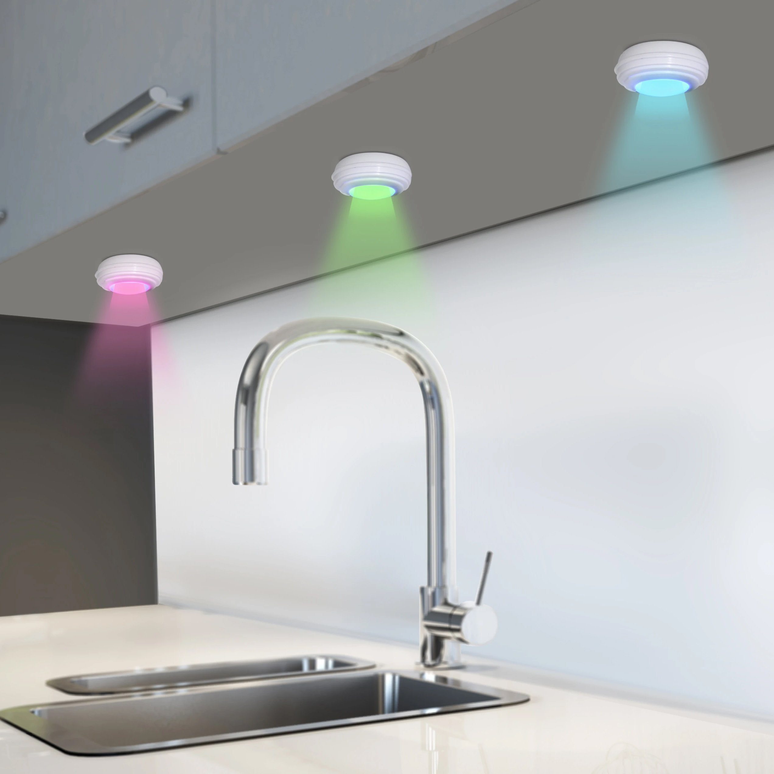 3-Pack: Transform Your Spaces with Color Changing Wireless LED Puck Lights and Remote