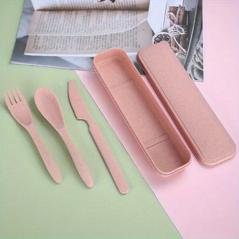 Eco-Friendly 3-in-1 Reusable Camping Utensil Set with Case - Your Perfect Camping Companion