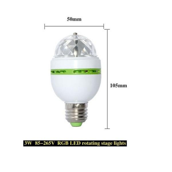 2-Pack: E27 3W Auto-Rotating RGB LED Party Starter Stage Lights
