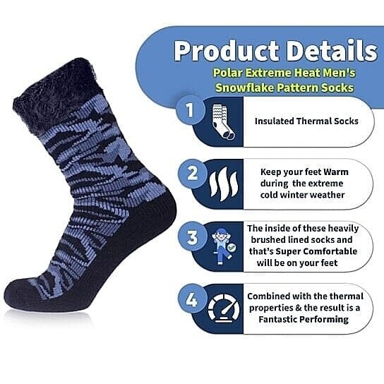 3-Pack: Men's Ultra-Warm Insulated Soft Winter Crew Socks