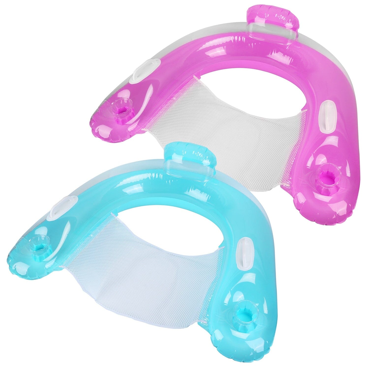 Double Delight: Inflatable Pool Float Chairs with Cup Holders and Armrests