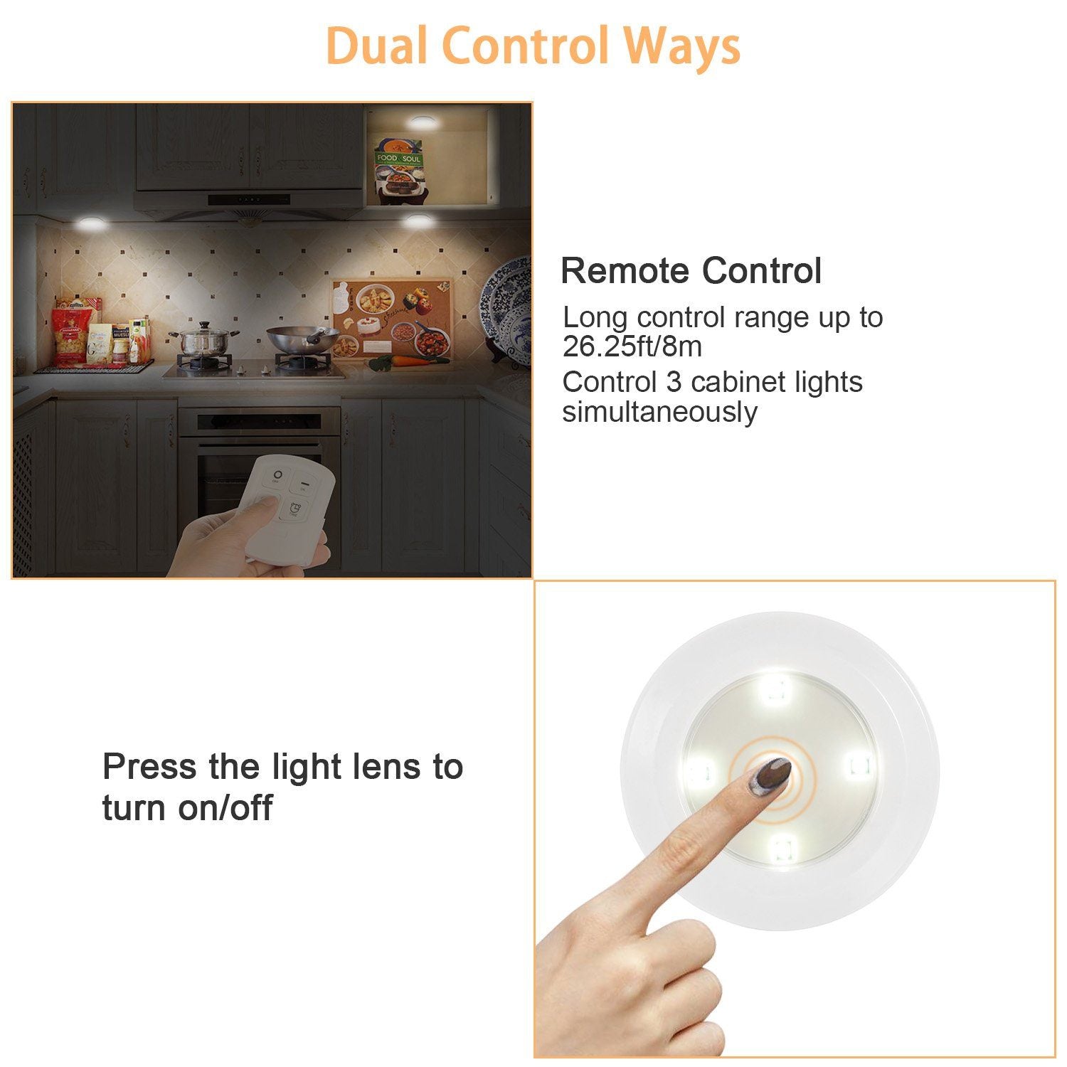 Illuminate Your Space with 3-Pack LED Wireless Puck Closet Lights