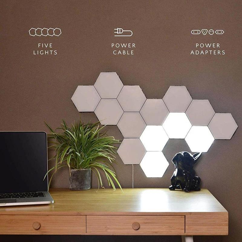 3-Pack: Smart Modular Hexagonal Touch LED Lamp - Illuminate Your Space with Style