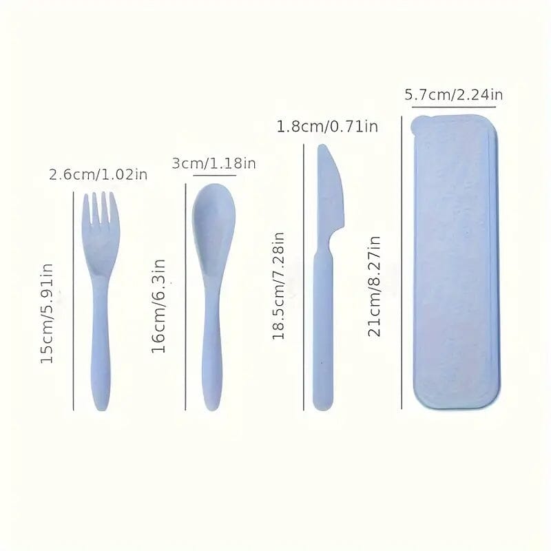 Eco-Friendly 3-in-1 Reusable Camping Utensil Set with Case - Your Perfect Camping Companion