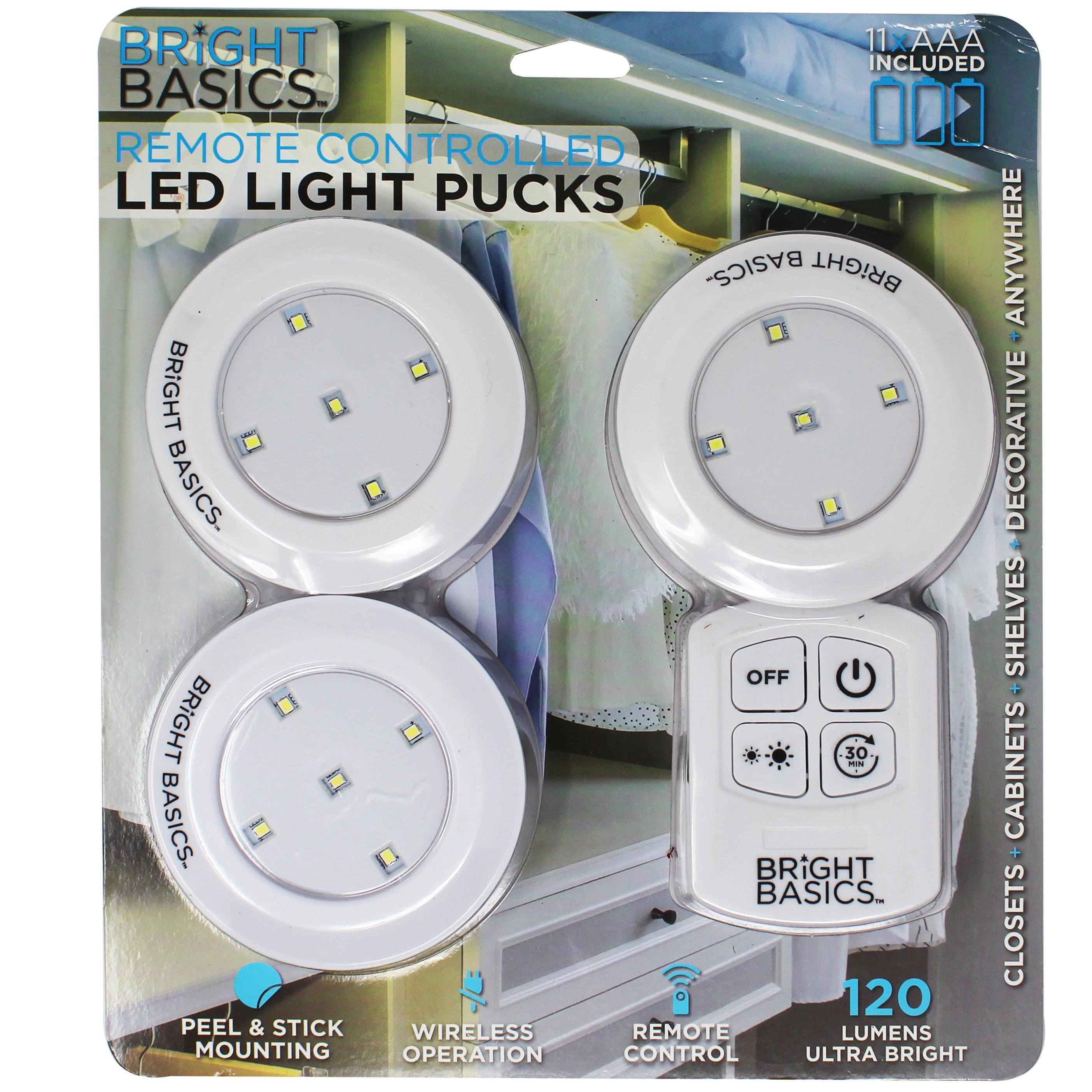 3-Pack: Super Bright, Ultra-Thin Wireless LED Puck Lights with Remote - Illuminate Your Space Effortlessly